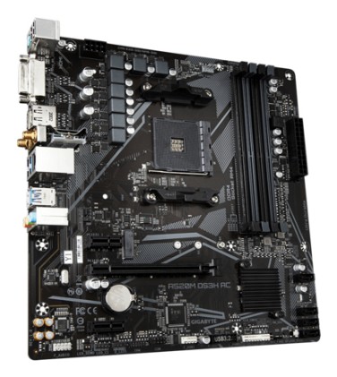 GIGABYTE A520M DS3H AC Scheda Madre - CPU AMD Ryzen Serie 5000, VRM 5+3 fasi, fino a 4733 MHz DDR5 (OC), 1xPCIe 3.0 M.2, LAN GbE, WIFI 5, USB 3.2 Gen 1