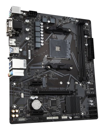 GIGABYTE Scheda madre A520M S2H - Supporta CPU AMD Ryzen serie 5000 AM4, VRM digitale puro 4+3 fasi, fino a 5100MHz DDR4 (OC), PCIe 3.0 x4 M.2, LAN GbE, USB 3.2 Gen 1