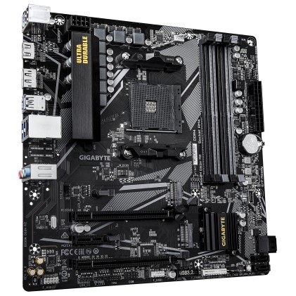 GIGABYTE B550M DS3H R2 Scheda madre - CPU AMD Ryzen 5000, VRM a 5+3 fasi, fino a 4733 MHz DDR4 (O.C.), 1x M.2 PCIe 4.0 + 1x M.2 PCIe 3.0, LAN 1 GbE, USB 3.2 Gen 1