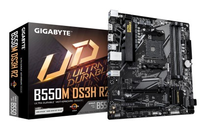 GIGABYTE B550M DS3H R2 Scheda madre - CPU AMD Ryzen 5000, VRM a 5+3 fasi, fino a 4733 MHz DDR4 (O.C.), 1x M.2 PCIe 4.0 + 1x M.2 PCIe 3.0, LAN 1 GbE, USB 3.2 Gen 1