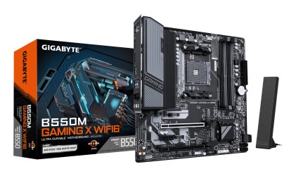 GIGABYTE B550M GAMING X WIFI6 Scheda madre - CPU AMD Ryzen 5000, VRM a 5+3 fasi, fino a 3200 MHz DDR4, 1x M.2 PCIe 4.0 + 1x M.2 PCIe 3.0, Wi-Fi 6, LAN 1 GbE, USB 3.2 Gen 1
