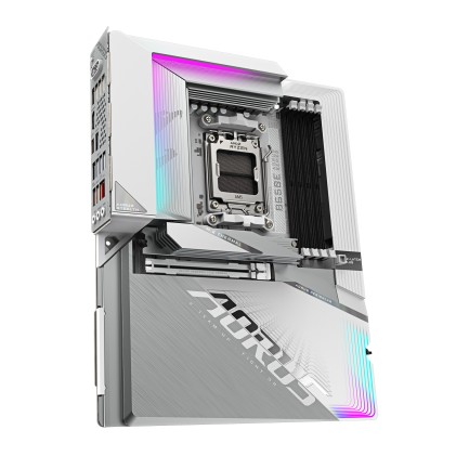 GIGABYTE Scheda Madre B650E AORUS STEALTH ICE - Supporta CPU AMD Ryzen 9000, VRM a 12+2+2 fasi, fino a 8000MHz DDR5 (OC), 1xPCIe 5.0 M.2 + 3xPCIe 4.0 M.2, Wi-Fi 7, LAN 2.5GbE, USB 3.2 Gen 2x2