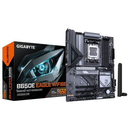 GIGABYTE B650E EAGLE WIFI6E Scheda Madre - CPU AMD Ryzen 9000 Series, VRM a 8+2+2 fasi, fino a 8200MHz DDR5 (O.C), 1xPCIe 5.0 + 2xPCIe 4.0 M.2, LAN 2.5GbE, WIFI 6E, USB 3.2 Gen 2