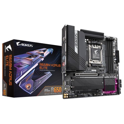 GIGABYTE B650M AORUS ELITE Scheda madre - Supporta CPU AMD Ryzen 9000, VRM a 12+2+2 fasi, fino a 8000 MHz DDR5, 1xPCIe 5.0 + 1xPCIe 4.0 M.2, LAN 2.5GbE, USB 3.2 Gen 2x2