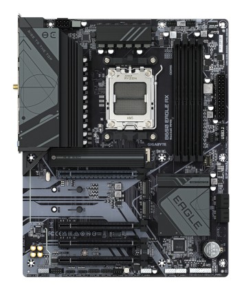 GIGABYTE B650 EAGLE AX Scheda madre - AMD Ryzen serie 9000, VRM a 12+2+2 fasi, fino a 7600 MHz DDR5 (OC), 1xPCIe 5.0 + 2xPCIe 4.0 M.2, LAN GbE, WIFI 6E, USB 3.2 Gen 2