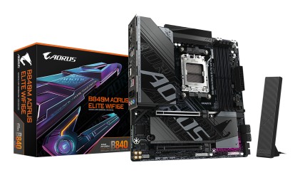 GIGABYTE B840M AORUS ELITE WIFI6E Scheda Madre &ndash; CPU AMD Ryzen 9000, VRM a 10+2+2 fasi, fino a 8200 MHz DDR5 (O.C.), 2 x M.2 PCIe 4.0, Wi-Fi 6E, LAN 2.5 GbE, USB 3.2 Gen 2