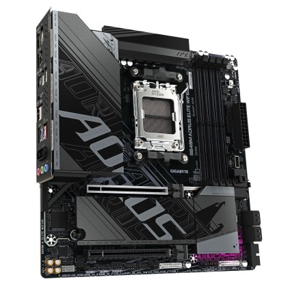 GIGABYTE B840M AORUS ELITE WIFI6E Scheda Madre &ndash; CPU AMD Ryzen 9000, VRM a 10+2+2 fasi, fino a 8200 MHz DDR5 (O.C.), 2 x M.2 PCIe 4.0, Wi-Fi 6E, LAN 2.5 GbE, USB 3.2 Gen 2