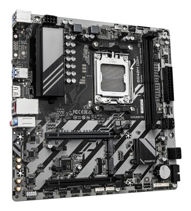 GIGABYTE B840M D2H Scheda madre - CPU AMD Ryzen 9000, VRM a 5+2+2 fasi, fino a 7600 MHz DDR5, 1xPCIe 4.0 + 1xPCIe 3.0 M.2, LAN 2.5GbE, USB 3.2 Gen 1