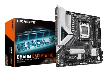 GIGABYTE B840M EAGLE WIFI6 Scheda Madre &ndash; CPU AMD Ryzen 9000, VRM a 5+2+2 fasi, fino a 7600 MHz DDR5 (O.C.), 1 x M.2 PCIe 4.0 + 1 x M.2 PCIe 3.0, Wi-Fi 6, LAN 2.5 GbE, USB 3.2 Gen 1