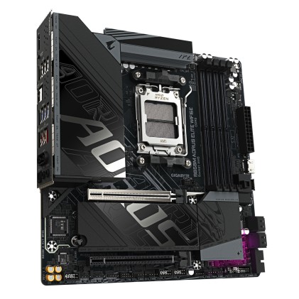 GIGABYTE B850M AORUS ELITE WIFI6E Scheda madre - CPU AMD Ryzen serie 9000, VRM digitale a 12+2+2 fasi, fino a 8200 MHz DDR5 (O.C.), 1x M.2 PCIe 5.0 + 1x M.2 PCIe 4.0, Wi-Fi 6E, LAN 2.5 GbE, USB 3.2 Gen 2