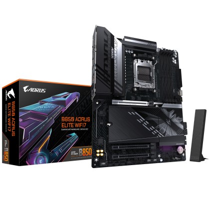 GIGABYTE B850 AORUS ELITE WIFI7 Scheda Madre - CPU AMD Ryzen Serie 9000, VRM digitale 14+2+2 fasi, fino a 8200MHz DDR5 (OC), 1xPCIe 5.0 + 2xPCIe 4.0 M.2, LAN 2,5, WIFI 7, USB 3.2 Gen 2x2 - CONFEZIONE APERTA