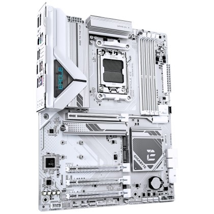 GIGABYTE B850 EAGLE ICE Scheda Madre &ndash; CPU AMD Ryzen serie 9000, VRM digitale a 8+2+2 fasi, fino a 8200 MHz DDR5 (O.C), 1 x M.2 PCIe 5.0 + 2 x M.2 PCIe 4.0, LAN 2.5 GbE, USB 3.2 Gen 2