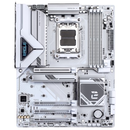 GIGABYTE B850 EAGLE WIFI7 ICE Scheda madre - CPU AMD Ryzen serie 9000, VRM digitale a 8+2+2 fasi, fino a 8200 MHz DDR5 (O.C.), 1x M.2 PCIe 5.0 + 2x M.2 PCIe 4.0, Wi-Fi 7, LAN 2.5 GbE, USB 3.2 Gen 2