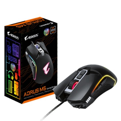Gigabyte AORUS M5 mouse Mano destra USB tipo A Ottico 16000 DPI