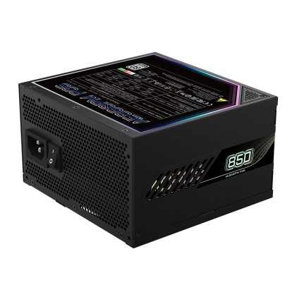 GIGABYTE AORUS ELITE P850W Alimentatore - PCIe 5.0, 80 PLUS Platinum, Design completamente modulare, Ventola da 120 mm, Compatibile con ATX 3.0, Spina EU