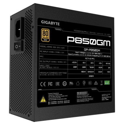 Gigabyte P850GM alimentatore per computer 850 W 20+4 pin ATX ATX Nero