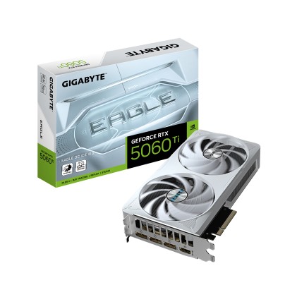 GIGABYTE GeForce RTX 5060 Ti EAGLE OC ICE 16G Scheda Grafica – 16 GB GDDR7, 128 bit, PCI-E 5.0, 2617 MHz Frequenza del core, 3 x DisplayPort, 1 x HDMI, GV-N506TEAGLEOC ICE-16GD
