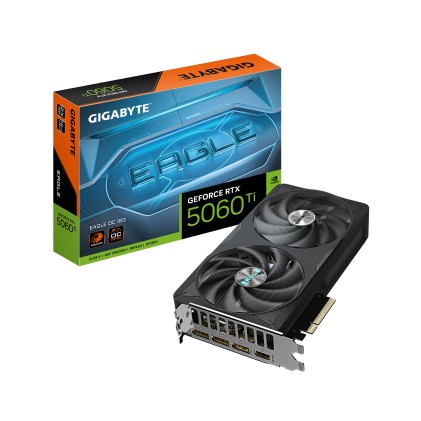 GIGABYTE GeForce RTX 5060 Ti EAGLE OC 16G Scheda Grafica – 16 GB GDDR7, 128 bit, PCI-E 5.0, 2617 MHz Frequenza del core, 3 x DisplayPort, 1 x HDMI, GV-N506TEAGLE OC-16GD