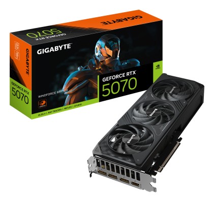 GIGABYTE GeForce RTX 5070 WINDFORCE SFF 12G Scheda grafica - 12 GB GDDR7, 192 bit, PCI-E 5.0, Frequenza core 2512 MHz, 3 x DP 2.1b, 1 x HDMI 2.1b, DLSS 4, GV-N5070WF3-12GD