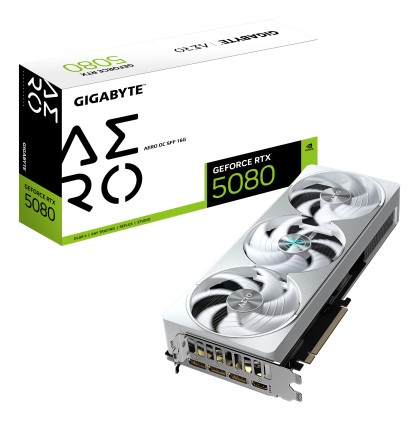 GIGABYTE GeForce RTX 5080 AERO OC SFF 16G Scheda Grafica - 16GB GDDR7, 256 bit, PCI-E 5.0, 2730MHz Core Clock, 3 x DisplayPort, 1 x HDMI, GV-N5080AERO OC-16GD