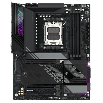 GIGABYTE Scheda madre X870E A ELITE WIFI7 - Supporta CPU AMD Ryzen 9000, VRM digitale a 16+2+2 fasi, fino a 8000MHz DDR5 (OC), 4xPCIe 5.0 + 4xM.2, Wi-Fi 7, LAN 2.5GbE, USB 3.2 Gen 2x2