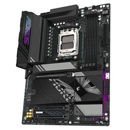 GIGABYTE Scheda madre X870E A ELITE WIFI7 - Supporta CPU AMD Ryzen 9000, VRM digitale a 16+2+2 fasi, fino a 8000MHz DDR5 (OC), 4xPCIe 5.0 + 4xM.2, Wi-Fi 7, LAN 2.5GbE, USB 3.2 Gen 2x2