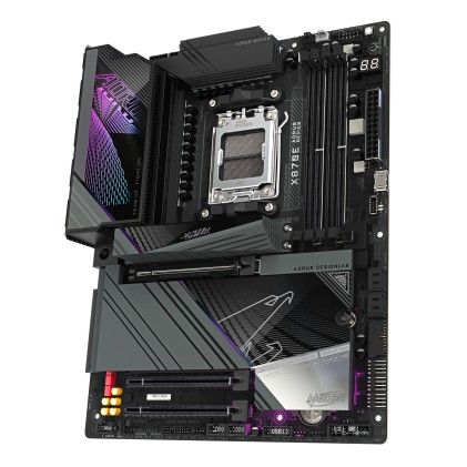 GIGABYTE Scheda madre X870E AORUS MASTER - Supporta CPU AMD Ryzen 9000, VRM digitale a 16+2+2 fasi, fino a 8200MHz DDR5 (OC), 4xPCIe 5.0 + 4xM.2, Wi-Fi 7, LAN 5GbE, USB 3.2 Gen 2x2