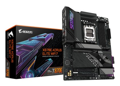 GIGABYTE X870E AORUS ELITE WIFI7 Scheda Madre - Supporta CPU AMD Ryzen 9000, 16+2+2 fasi VRM digitali, fino a 8000Hz DDR5 (OC), 3xPCIe 5.0 + 1xPCIe 4.0, Wi-Fi 7, LAN 2.5GbE, USB 4
