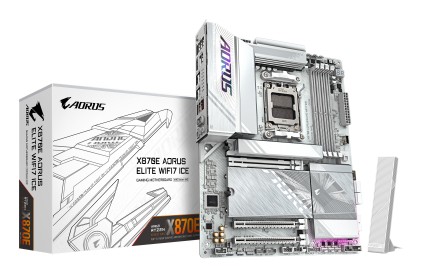 GIGABYTE X870E AORUS ELITE WIFI7 ICE Scheda madre - Supporta CPU AMD Ryzen 9000, VRM digitale a 16+2+2 fasi, fino a 8200 MHz DDR5 (O.C.), 3x PCIe 5.0 + 1x PCIe 4.0, Wi-Fi 7, LAN 2.5 GbE, USB 4