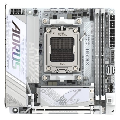 GIGABYTE X870I AORUS PRO ICE Scheda madre - Supporta CPU AMD Ryzen serie 9000, VRM a 8+2+1 fasi, fino a 8400 MHz DDR5 (OC), 1xPCIe 5.0 M.2 + 1xPCIe 4.0 M.2, WI-FI 7, LAN 2,5 GbE, USB 4