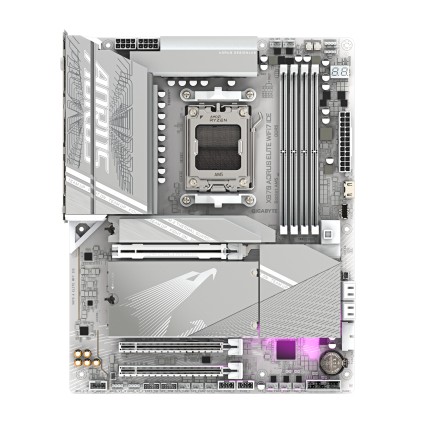 GIGABYTE Scheda madre X870 A ELITE WF7 ICE - Supporta CPU AMD Ryzen 9000, VRM digitale a 16+2+2 fasi, fino a 8000MHz DDR5 (OC), 4xPCIe 5.0 + 4xM.2, Wi-Fi 7, LAN 2.5GbE, USB 3.2 Gen 2x2