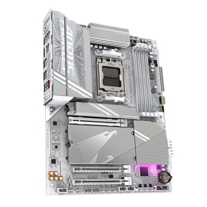 GIGABYTE Scheda madre X870 A ELITE WF7 ICE - Supporta CPU AMD Ryzen 9000, VRM digitale a 16+2+2 fasi, fino a 8000MHz DDR5 (OC), 4xPCIe 5.0 + 4xM.2, Wi-Fi 7, LAN 2.5GbE, USB 3.2 Gen 2x2