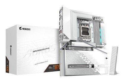 GIGABYTE X870 AORUS STEALTH ICE Scheda Madre &ndash; Supporta CPU AMD Ryzen 9000, VRM digitale a 16+2+2 fasi, fino a 8200 MHz DDR5 (OC), 2 x PCIe 5.0 + 2 x PCIe 4.0, Wi-Fi 7, LAN 5 GbE, USB 4