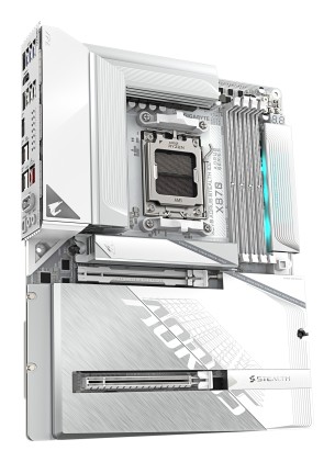 GIGABYTE X870 AORUS STEALTH ICE Scheda Madre &ndash; Supporta CPU AMD Ryzen 9000, VRM digitale a 16+2+2 fasi, fino a 8200 MHz DDR5 (OC), 2 x PCIe 5.0 + 2 x PCIe 4.0, Wi-Fi 7, LAN 5 GbE, USB 4