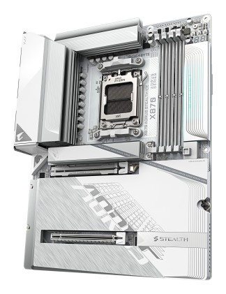 GIGABYTE X870 AORUS STEALTH ICE Scheda Madre &ndash; Supporta CPU AMD Ryzen 9000, VRM digitale a 16+2+2 fasi, fino a 8200 MHz DDR5 (OC), 2 x PCIe 5.0 + 2 x PCIe 4.0, Wi-Fi 7, LAN 5 GbE, USB 4