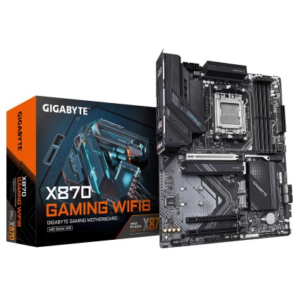 GIGABYTE X870 GAMING WIFI6 Scheda Madre - Supporta CPU AMD Ryzen 9000, VRM a 8+2+2 fasi, fino a 8000MHz DDR5 (OC), 1x PCIe 5.0 + 3x M.2, Wi-Fi 6, LAN 2.5GbE, USB 3.2 Gen 2x2