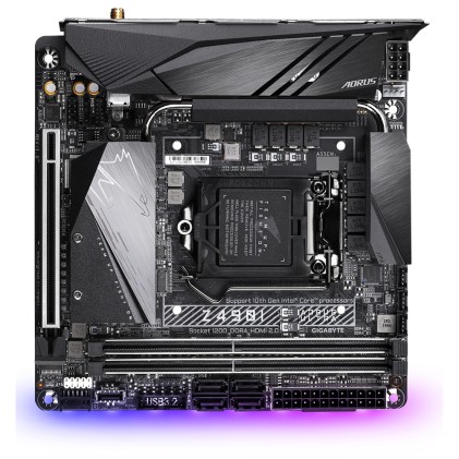 GIGABYTE Z490I AORUS ULTRA LGA 1200 ATX DDR4 4xSATA 13xUSB 2xM.2 HDMI 1xLAN 2.5Gbps WiFi a/b/g/n/ac BT 5.1 MB