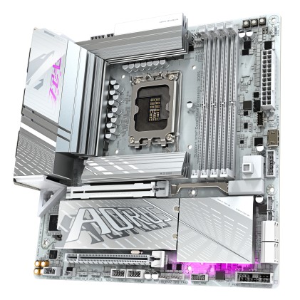 GIGABYTE Z890M AORUS ELITE WIFI7 ICE Scheda Madre - Supporta CPU Intel Core Ultra (Serie 2), VRM a 12+1+2 fasi, fino a 8800MHz DDR5 (OC), 1xPCIe 5.0 + 2xPCIe 4.0, Wi-Fi 7, LAN 2.5GbE, USB 4