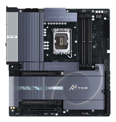 GIGABYTE Z890 AI TOP Scheda madre - CPU Intel Core Ultra (Serie 2), VRM a 16+1+2 fasi, fino a 9500 MHz DDR5 (OC), 1xPCIe 5.0 + 3xPCIe 4.0 M.2, Wi-Fi 7, LAN 10 GbE, Thunderbolt 5