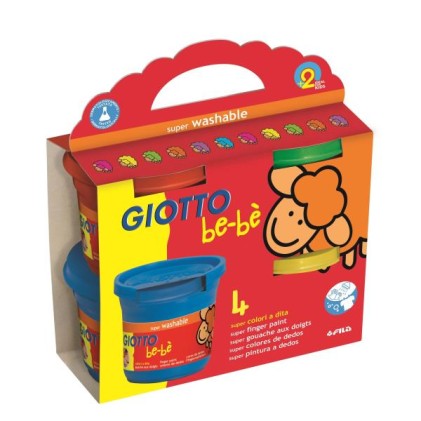 Giotto Baby Confezione da 4 Bottiglie di Colori a Dita - 150ml - Facile Applicazione - Colori Assortiti