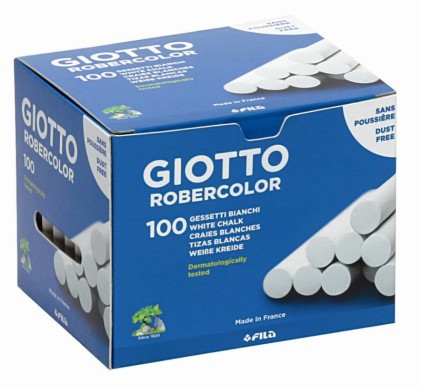 F.I.L.A. Astuccio 100 Gessi Giotto Robercolor Bianchi - Diametro 10Mm