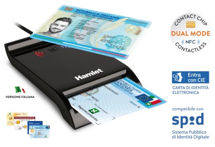 Lettore Smart Card Hamlet Usb Contactless Nfc Huscr-Nfc