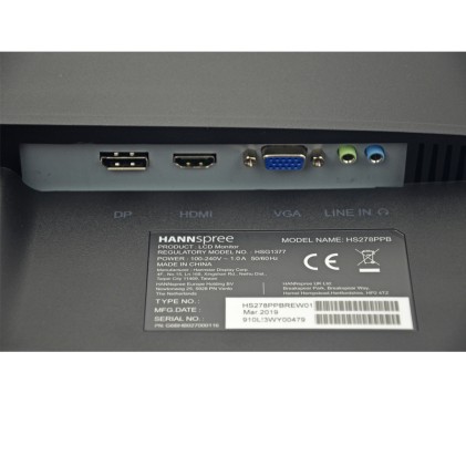 Hannspree Monitor 27 Led Tft 16:9 Fhd 5Ms 250 Cdm Vga/Dp/Hdmi Multimediale