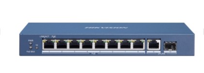 Hikvision Switch 8 Port Gigabit Unmanaged Poe Switch 1 Gigabit Rj45 Uplink Port, 1 Gigabit Sfp Uplin
