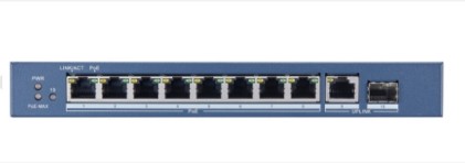 Hikvision Switch 8 Port Gigabit Unmanaged Poe Switch 1 Gigabit Rj45 Uplink Port, 1 Gigabit Sfp Uplin
