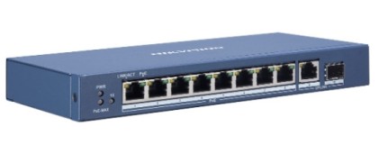 Hikvision Switch 8 Port Gigabit Unmanaged Poe Switch 1 Gigabit Rj45 Uplink Port, 1 Gigabit Sfp Uplin