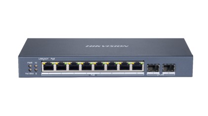 Hikvision Switch Smart Managed 8-Port Gigabit Poe Switch 8 Gigabit Poe Ports, 2 Gigabit Sfp Ports,