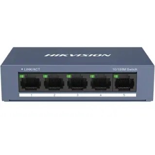 Switch Hikvision 10/100 Case Metallico - Soho 5 10/100M Rj45 Ports, Desktop Steel Case Unmanaged