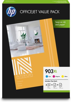 Valuepack HP originale no.903XL C/M/Y + A4 75FF.
