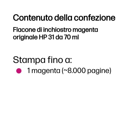 ORIGINALE HP Cartuccia d'inchiostro magenta 1VU27AE 31 8000 pagine 70ml